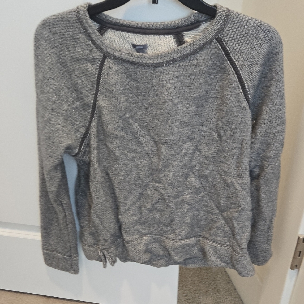 Aerie Gray and Cream Knit Sweater